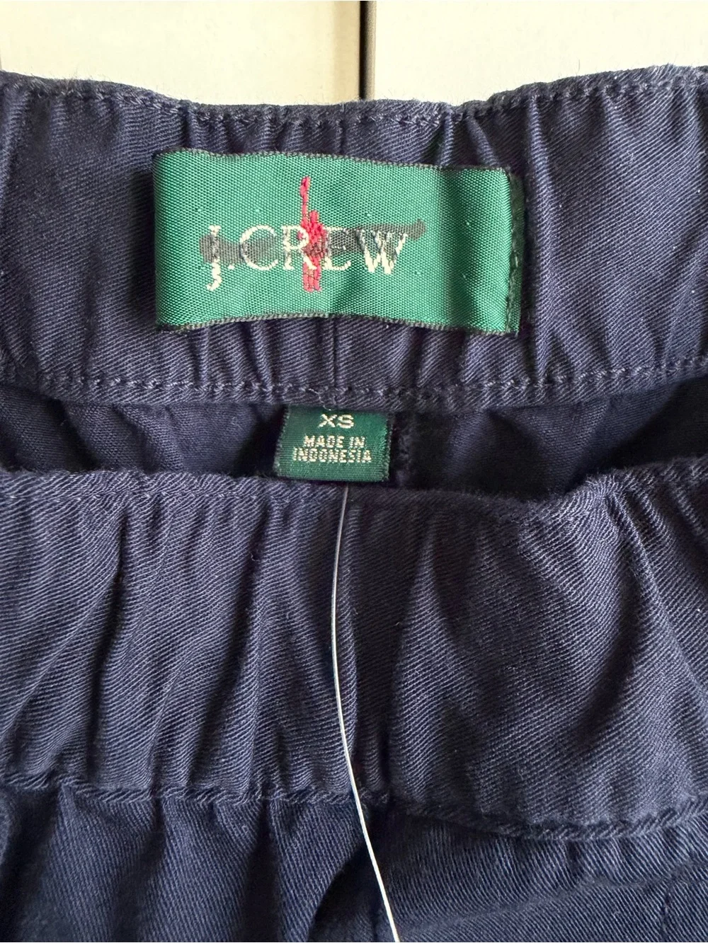 J.Crew Drawstring Pant in Stretch Cotton Blend in Navy Blue Size XS